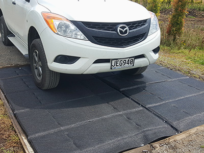 Shoof vehicle disinfectant mats